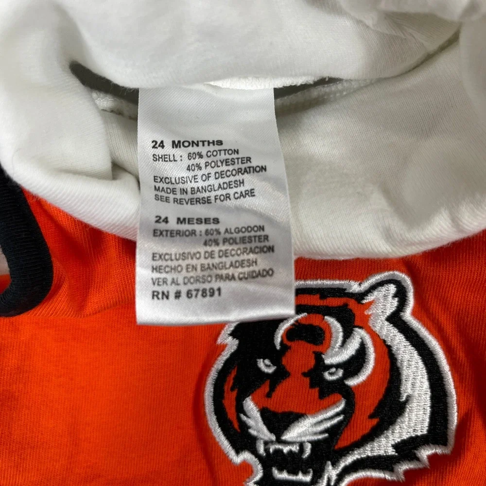 NFL Cincinnati Bengals Cheerleader Outfit 24 Months Orange Black White Dress Set